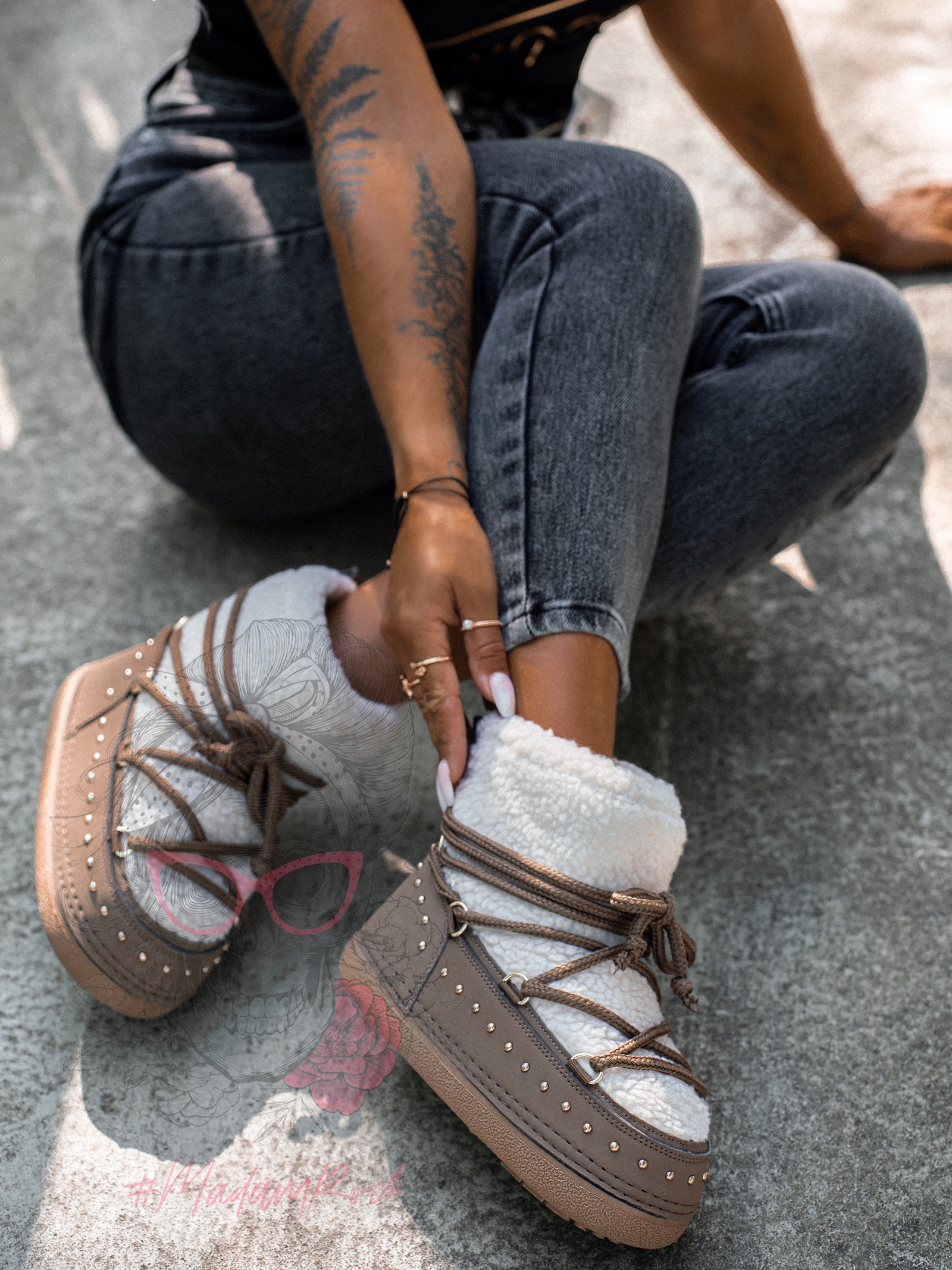 Śniegowce z barankiem Rock Cloe khaki