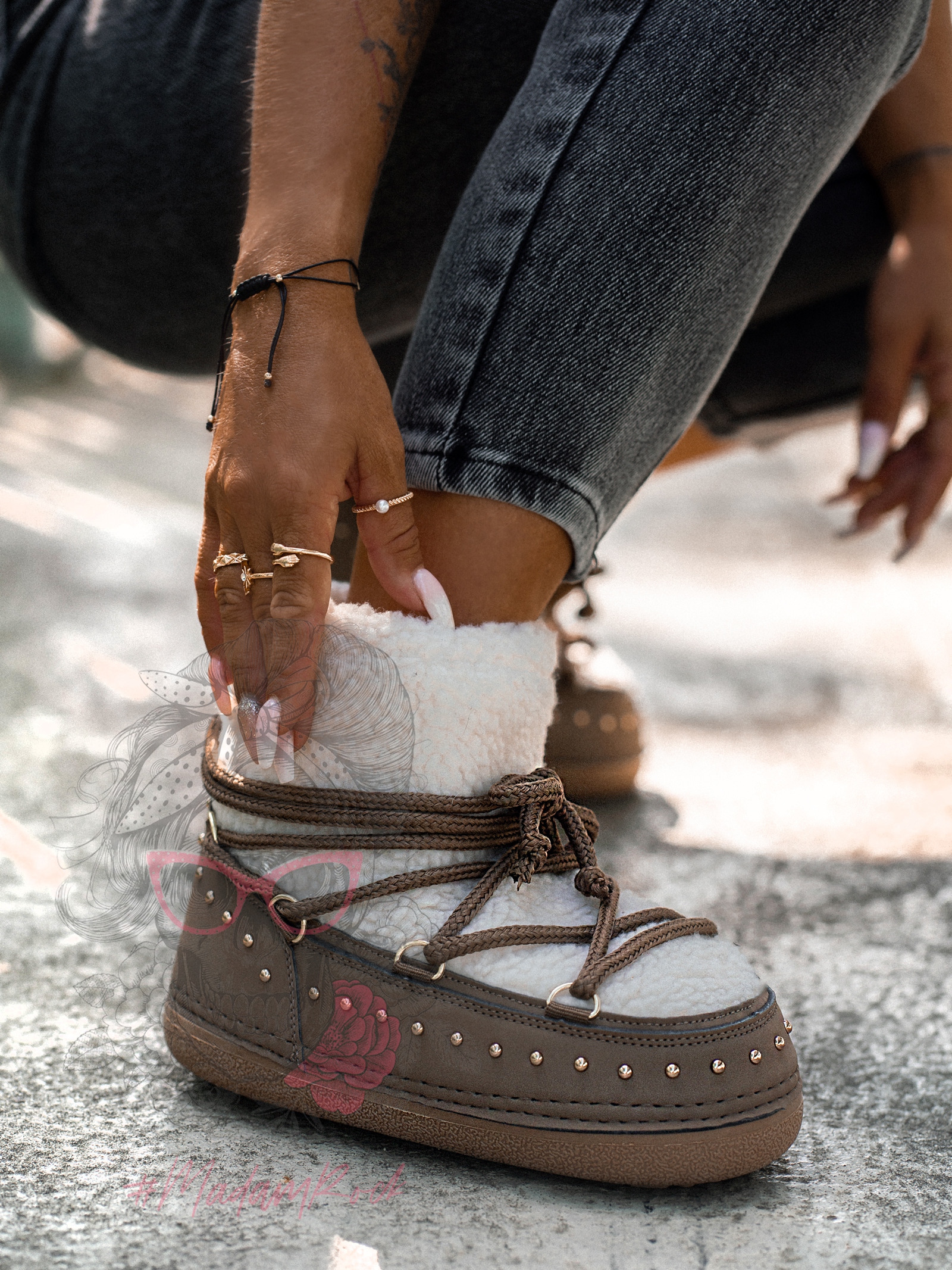 Śniegowce z barankiem Rock Cloe khaki