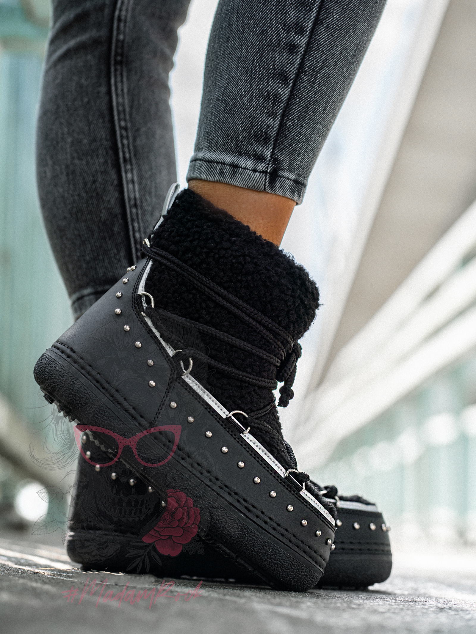 Śniegowce z barankiem Rock Cloe czarne