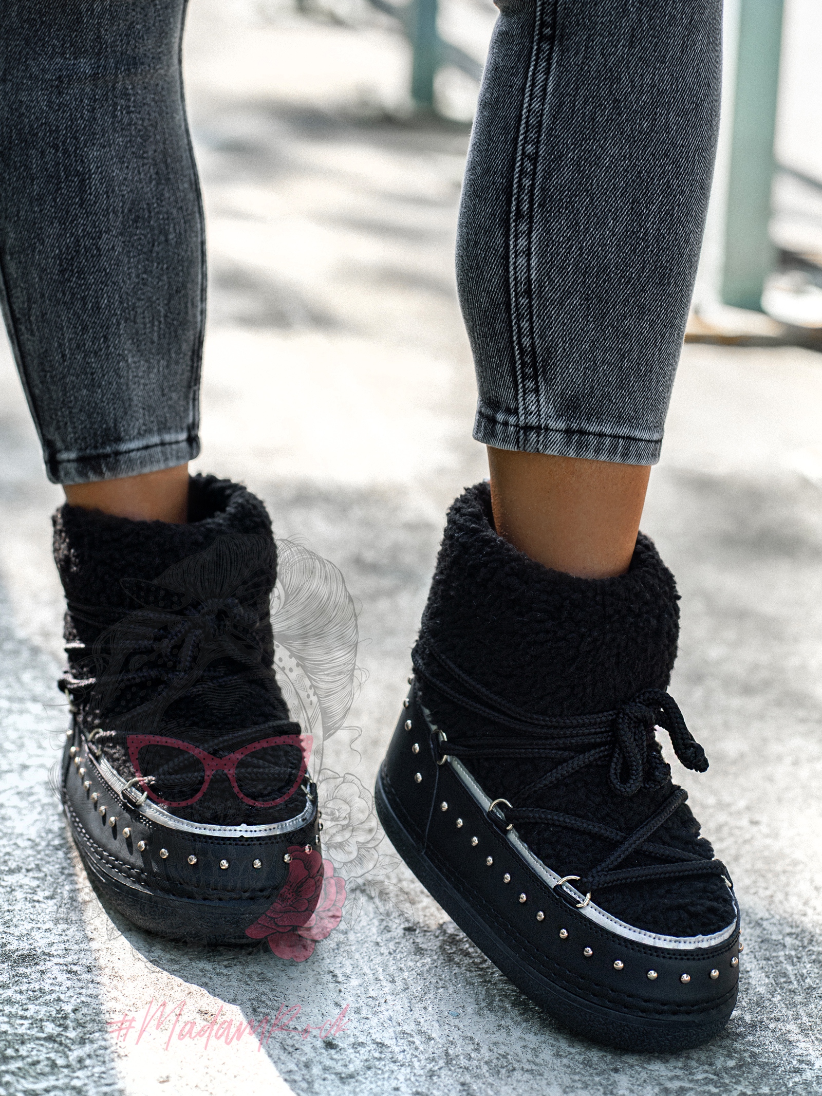 Śniegowce z barankiem Rock Cloe czarne Śniegowce z barankiem Rock Cloe czarne