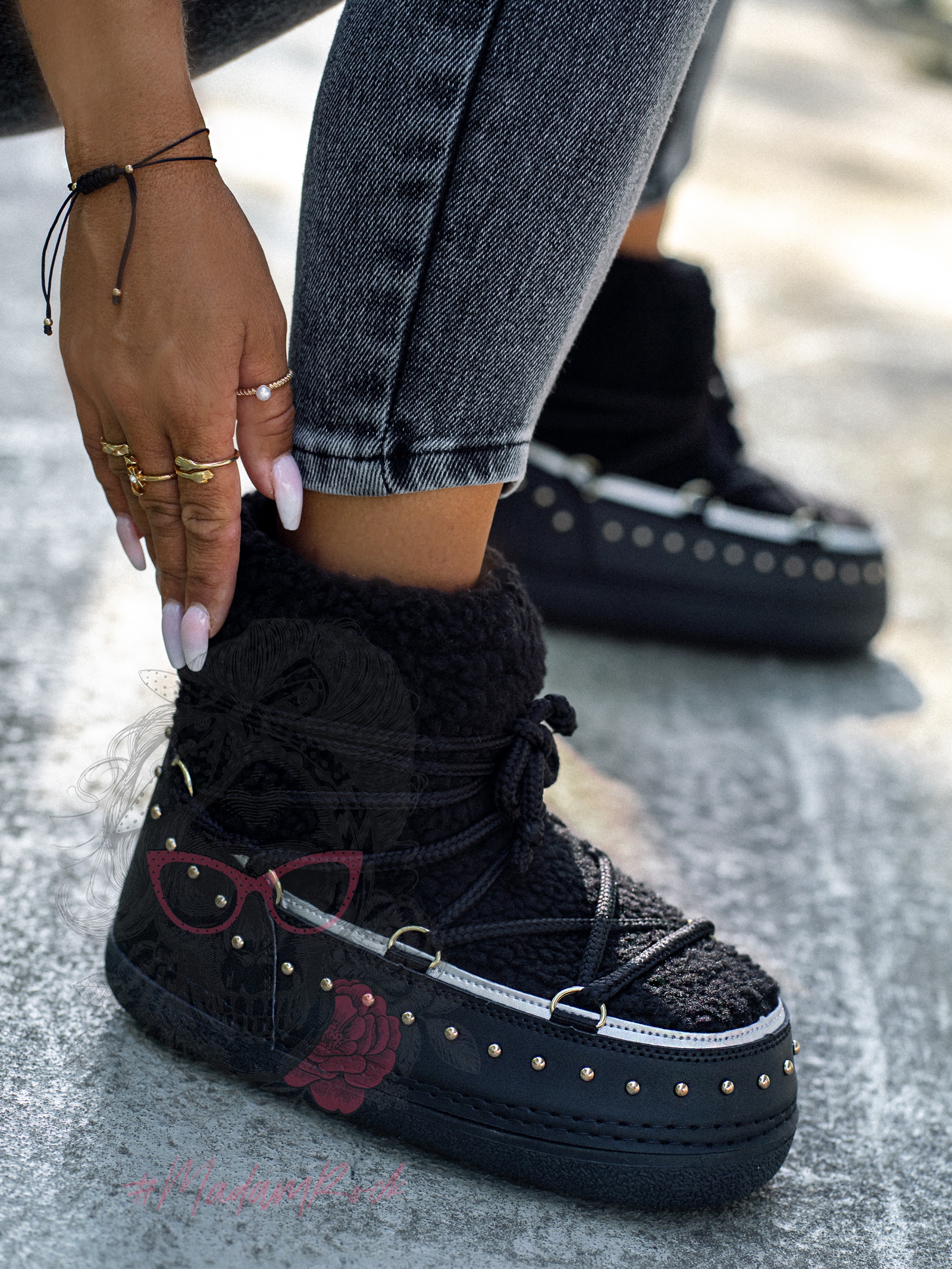 Śniegowce z barankiem Rock Cloe czarne Śniegowce z barankiem Rock Cloe czarne