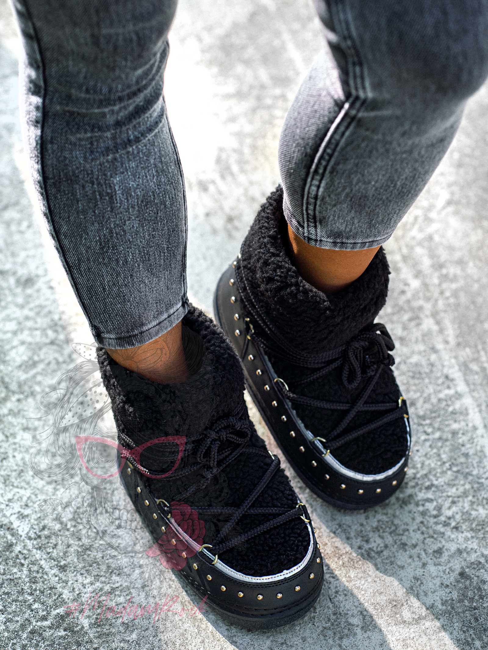 Śniegowce z barankiem Rock Cloe czarne Śniegowce z barankiem Rock Cloe czarne