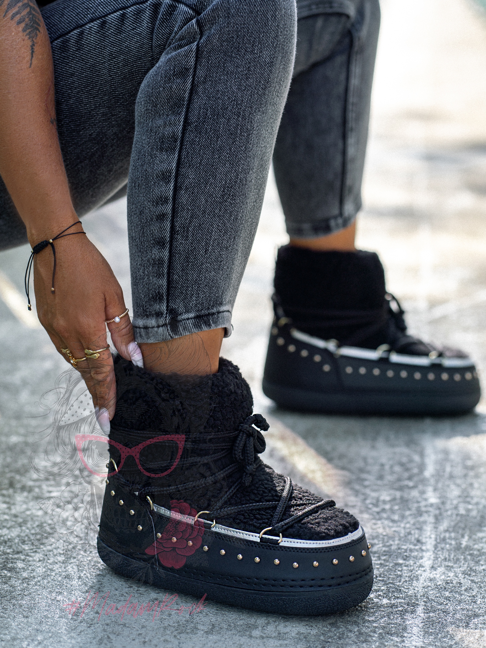 Śniegowce z barankiem Rock Cloe czarne Śniegowce z barankiem Rock Cloe czarne