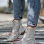 Botki z cyrkoniami Madam Flesh srebrne