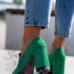 -WYPRZEDANE- Mokasyny na słupku Madam Mollo zielone