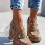 Mokasyny na słupku Madam Mollo cappuccino