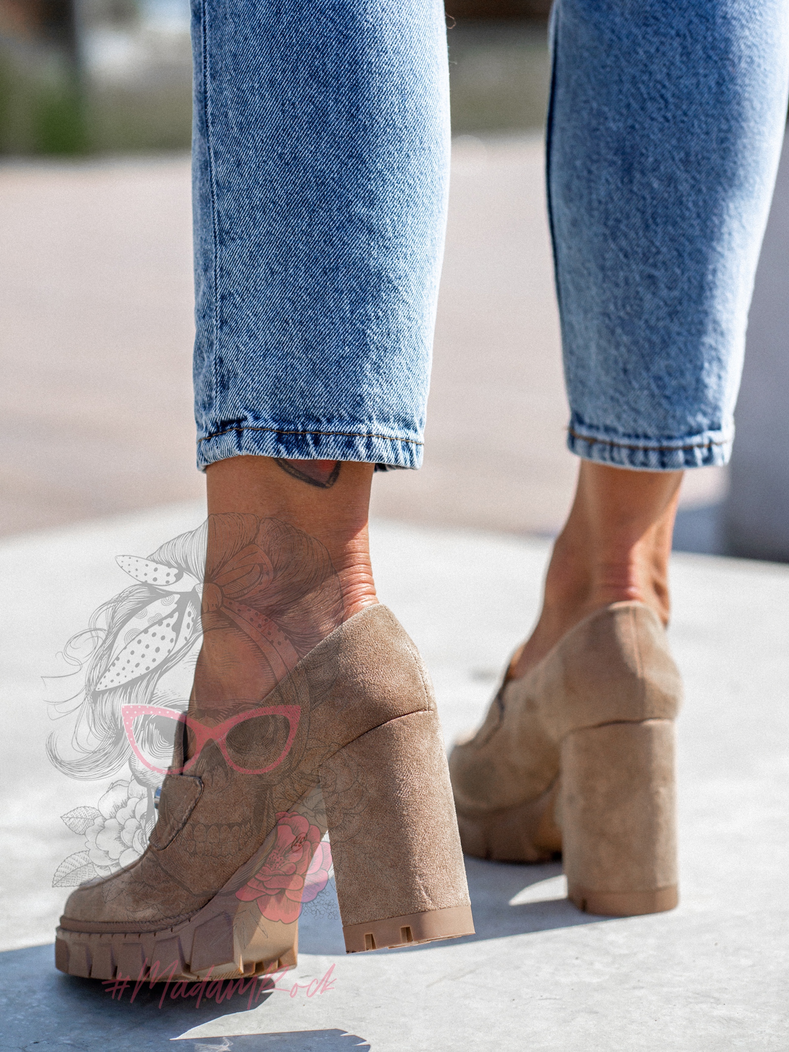 Mokasyny na słupku Madam Mollo cappuccino Mokasyny na słupku Madam Mollo cappuccino