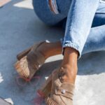 Mokasyny na słupku Madam Mollo cappuccino