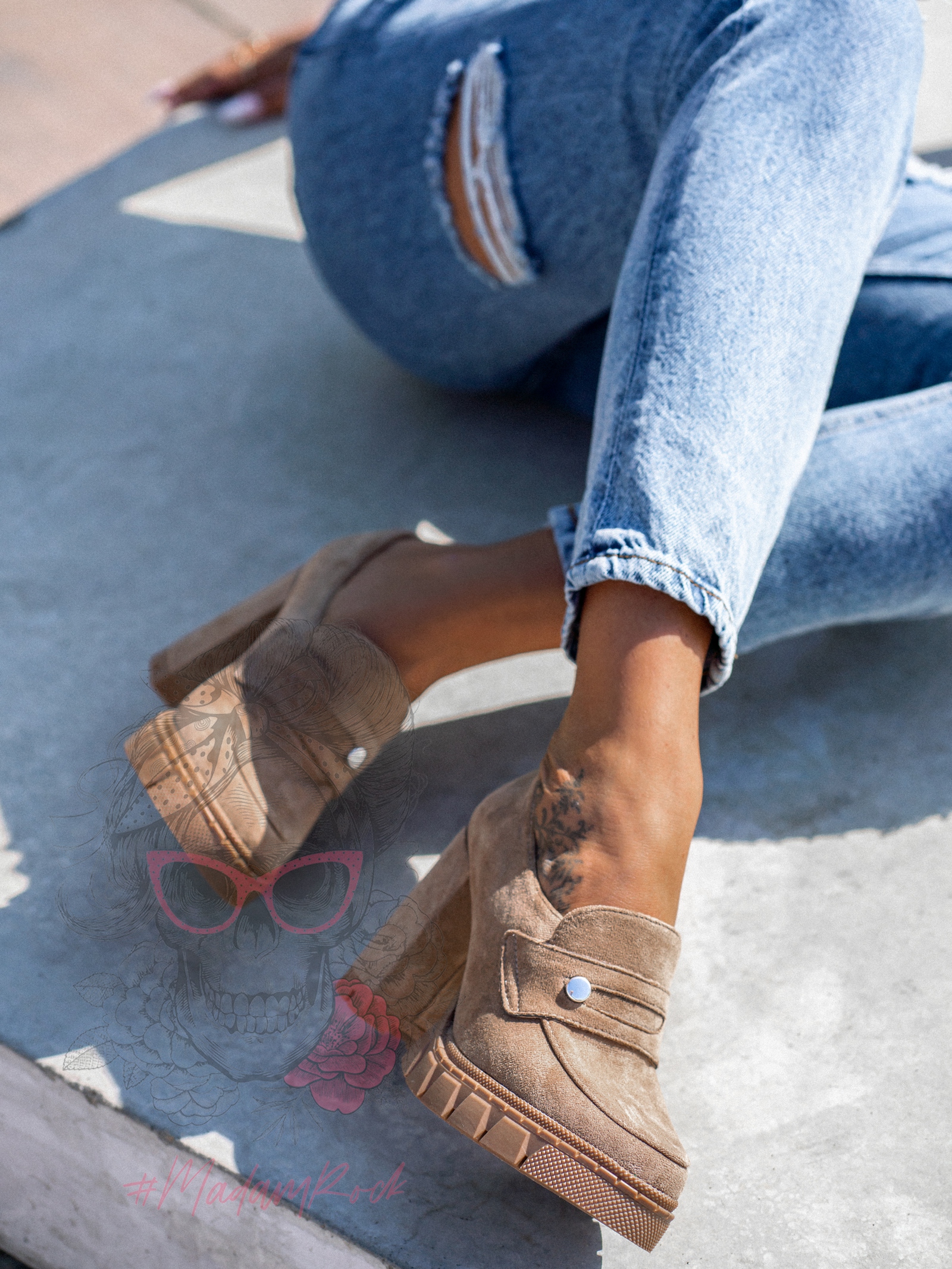 Mokasyny na słupku Madam Mollo cappuccino Mokasyny na słupku Madam Mollo cappuccino