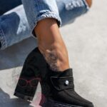 Mokasyny na słupku Madam Mollo czarne