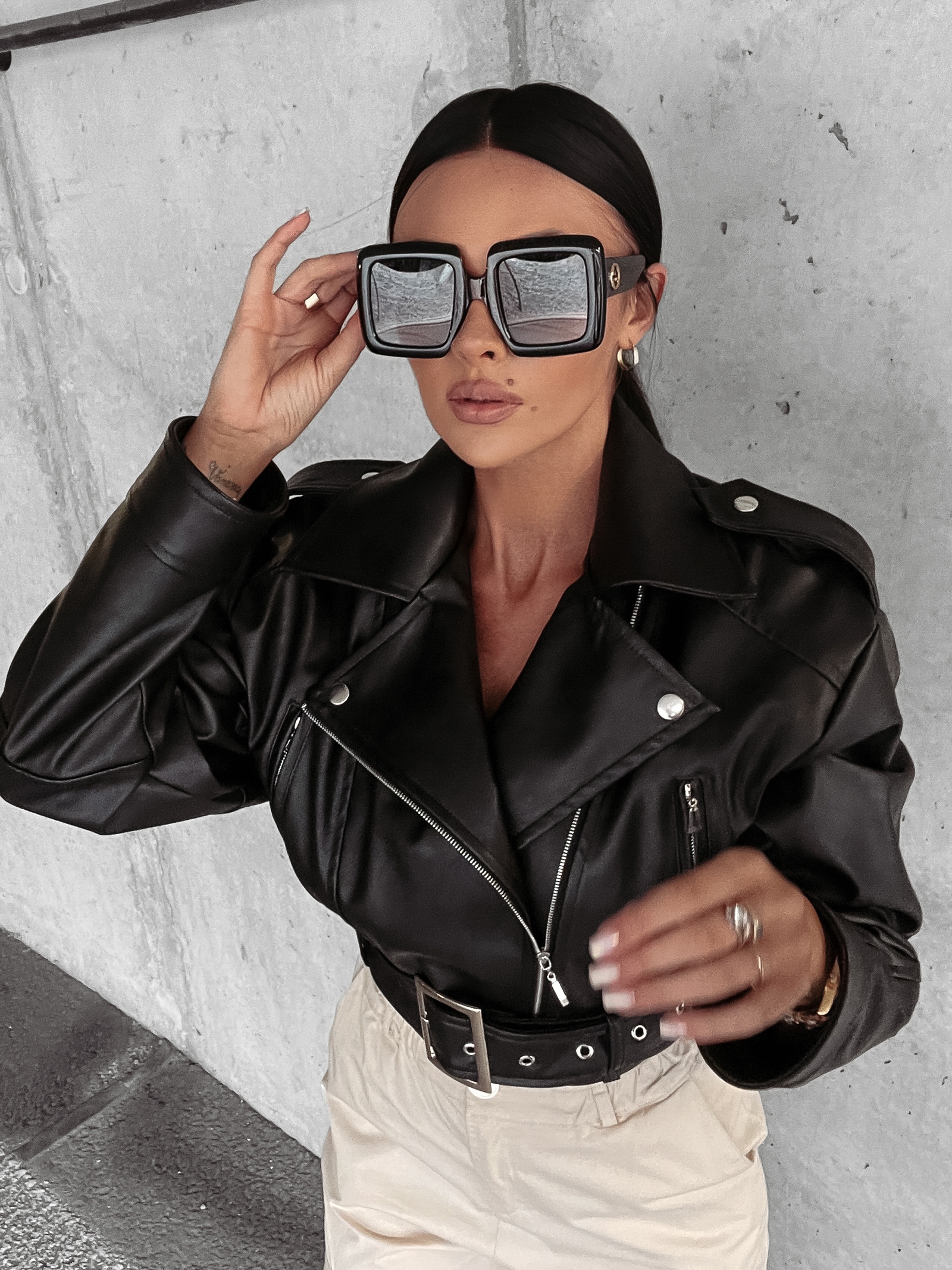 Kurtka ramoneska z ekoskóry Celestia Ola Voga czarna