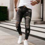 Spodnie męskie z przetarciami Crimson Ola Voga czarne