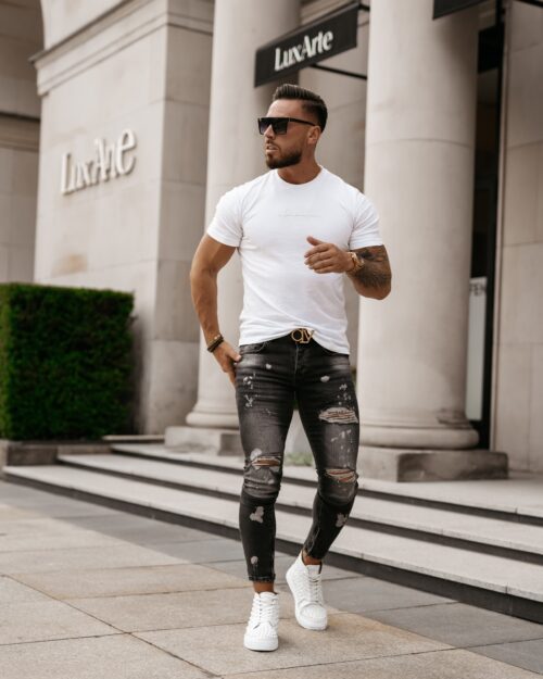 Spodnie męskie z przetarciami Crimson Ola Voga czarne