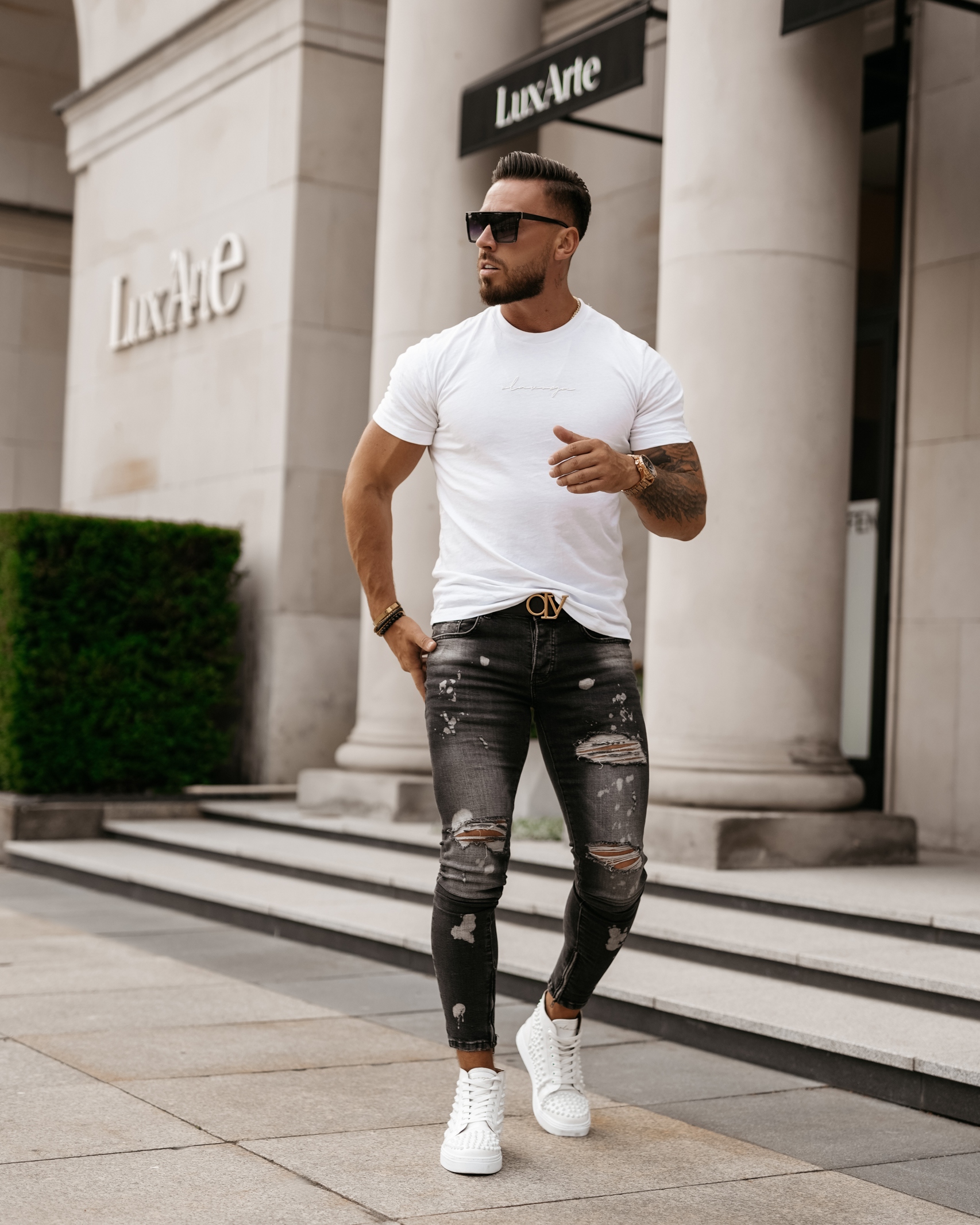 Spodnie męskie z przetarciami Crimson Ola Voga czarne Spodnie męskie z przetarciami Crimson Ola Voga czarne