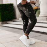 Spodnie męskie z przetarciami Crimson Ola Voga czarne