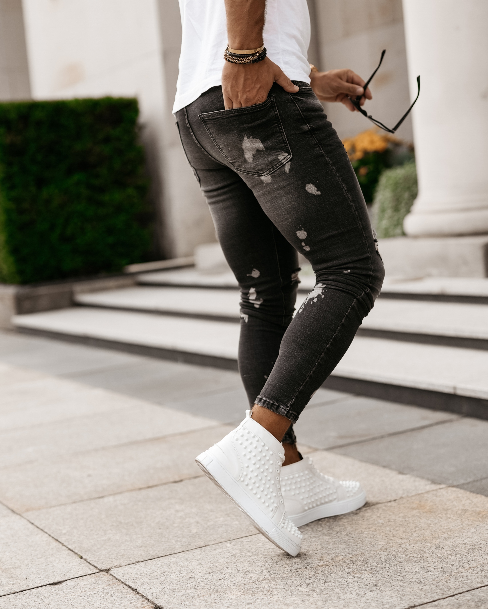 Spodnie męskie z przetarciami Crimson Ola Voga czarne Spodnie męskie z przetarciami Crimson Ola Voga czarne