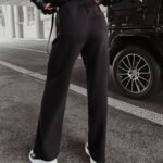 Spodnie dzwony dresowe Irma Ola Voga czarne