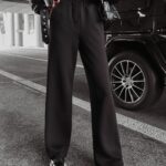 Spodnie dzwony dresowe Irma Ola Voga czarne