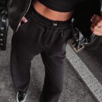 Spodnie dzwony dresowe Irma Ola Voga czarne