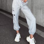 Spodnie dresowe z przetarciami Francis Ola Voga szare