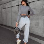 Spodnie dresowe z przetarciami Francis Ola Voga szare