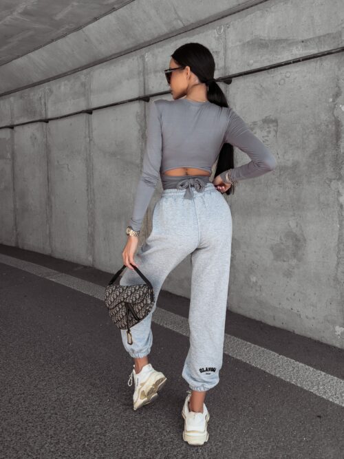 Spodnie dresowe z przetarciami Francis Ola Voga szare