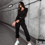 Spodnie dresowe z przetarciami Francis Ola Voga czarne