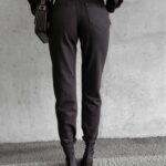 Spodnie z wysokim stanem Giola Ola Voga czarne