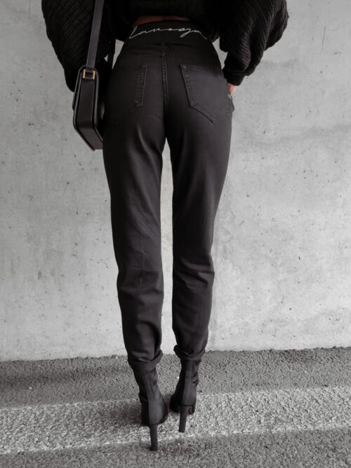 Spodnie z wysokim stanem Giola Ola Voga czarne