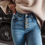 Spodnie jeansowe skinny Elma Ola Voga niebieskie