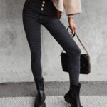 Spodnie jeansowe skinny Elma Ola Voga czarne