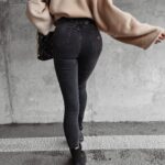 Spodnie jeansowe skinny Elma Ola Voga czarne