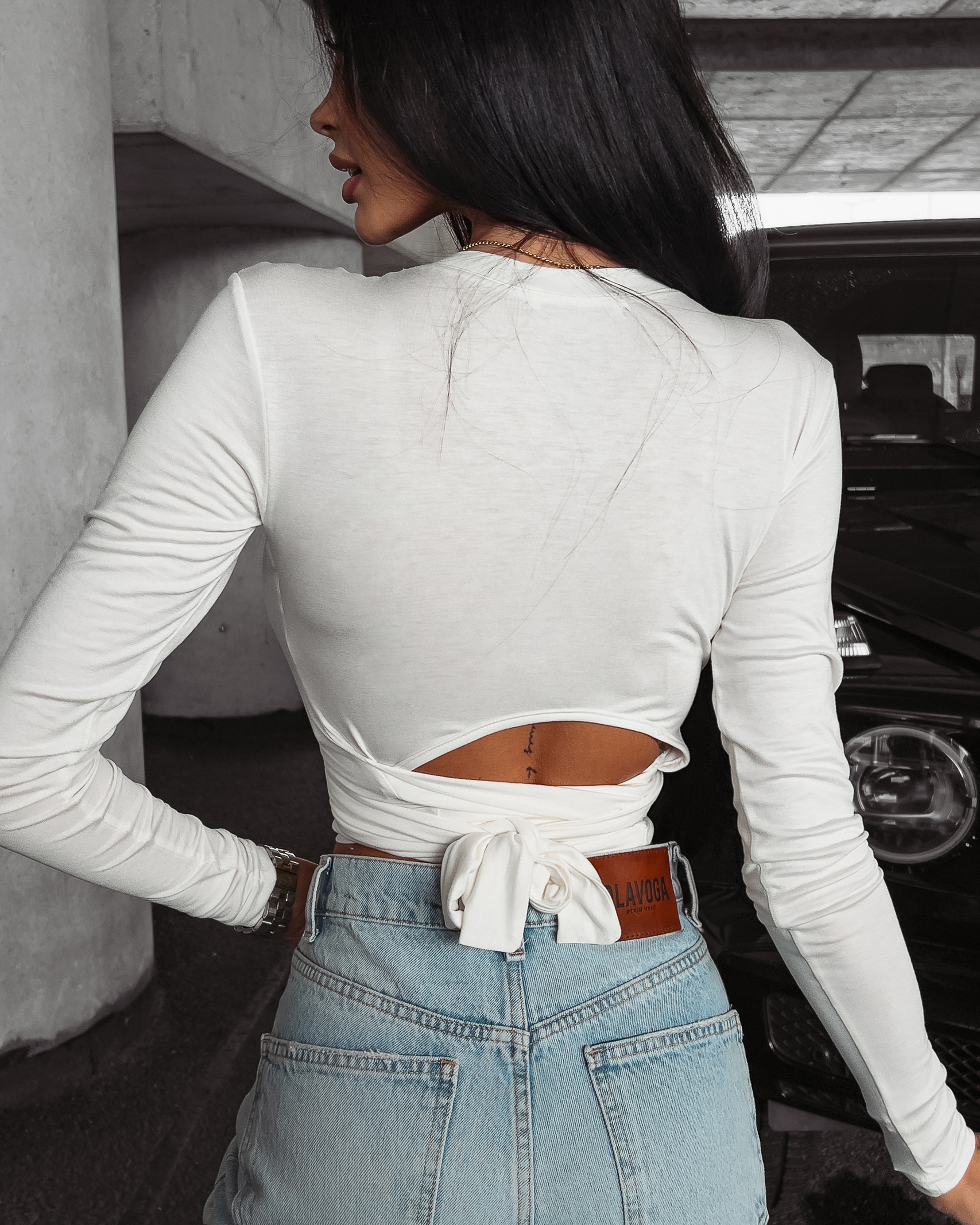 Bluzka gładka dopasowana Aura Ola Voga ecru Bluzka gładka dopasowana Aura Ola Voga ecru