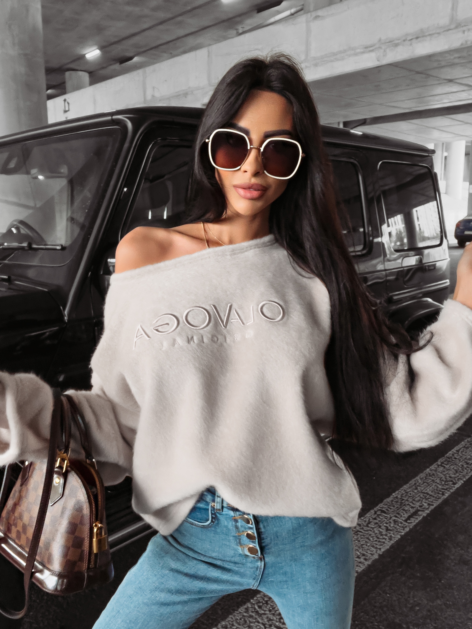 Bluza ocieplana oversize Elza Ola Voga ecru Bluza ocieplana oversize Elza Ola Voga ecru