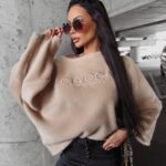 Bluza ocieplana oversize Elza Ola Voga beżowa