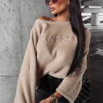 Bluza ocieplana oversize Elza Ola Voga beżowa