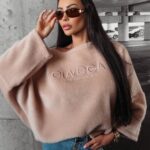 Bluza ocieplana oversize Elza Ola Voga pudrowa