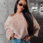 Bluza ocieplana oversize Elza Ola Voga pudrowa