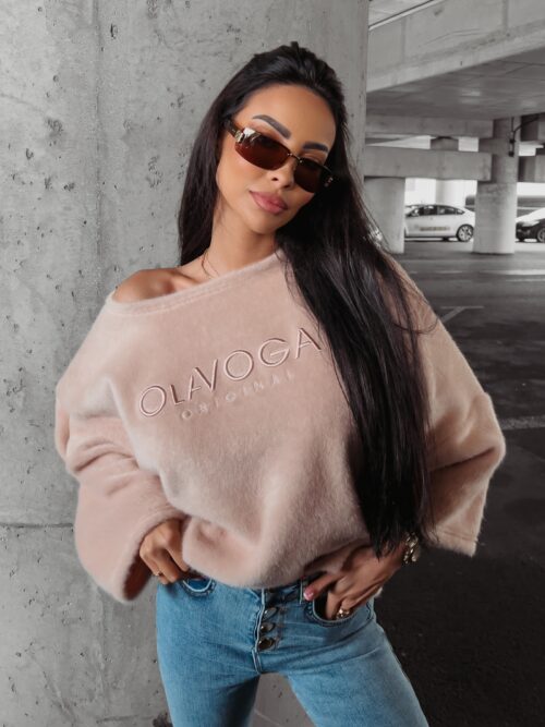 Bluza ocieplana oversize Elza Ola Voga pudrowa