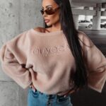 Bluza ocieplana oversize Elza Ola Voga pudrowa