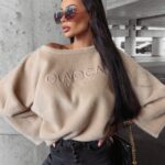 Bluza ocieplana oversize Elza Ola Voga beżowa