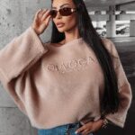 Bluza ocieplana oversize Elza Ola Voga pudrowa