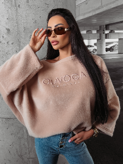 Bluza ocieplana oversize Elza Ola Voga pudrowa