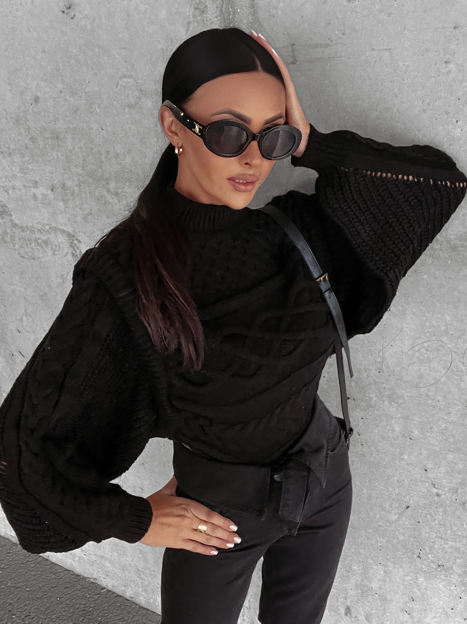 Sweter z półgolfem OSLO OLAVOGA czarny Sweter z półgolfem OSLO OLAVOGA czarny