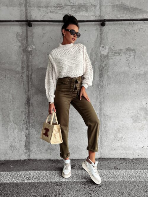 Sweter z półgolfem Oslo Ola Voga ecru