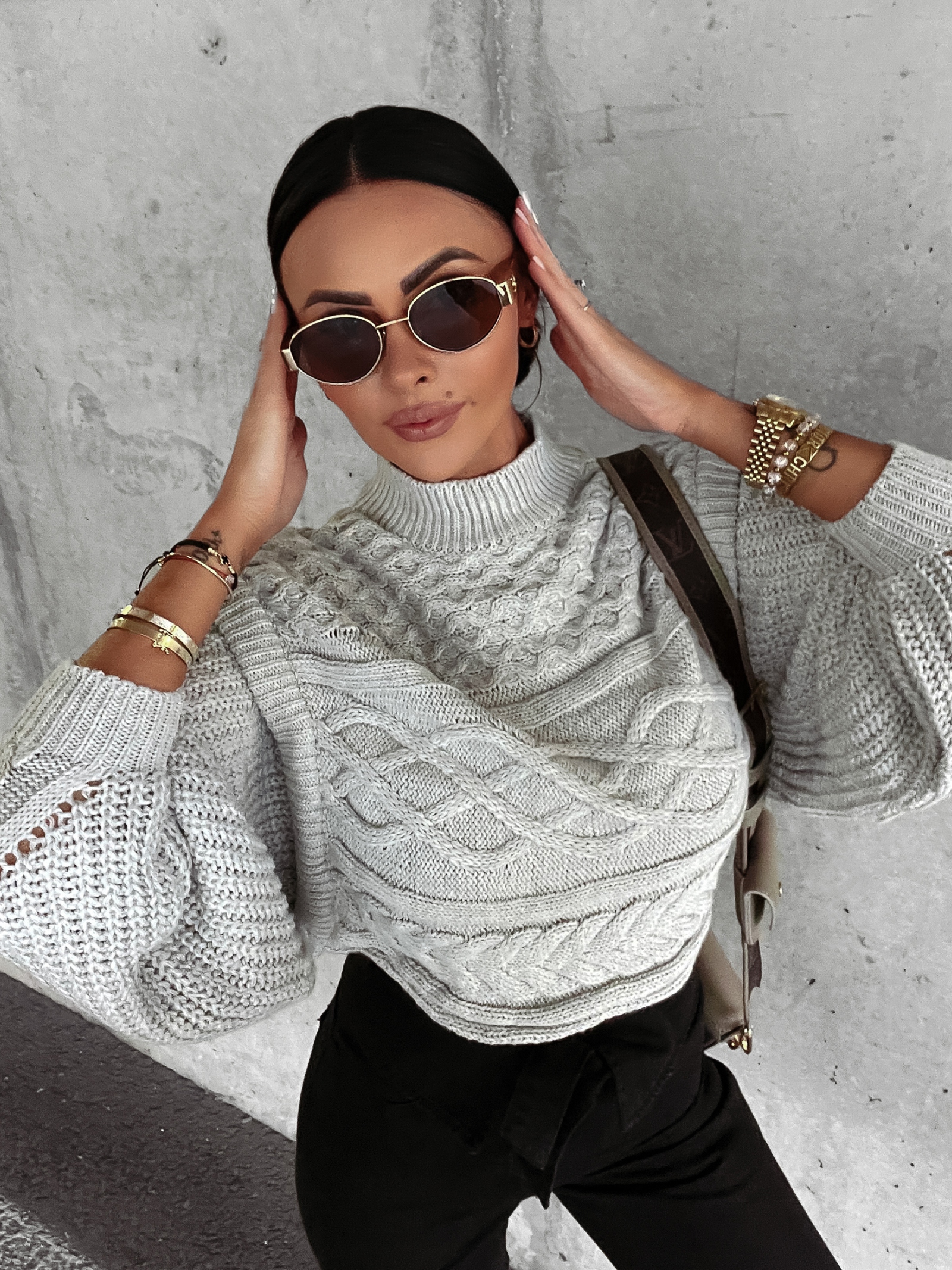 Sweter z półgolfem Oslo Ola Voga szary