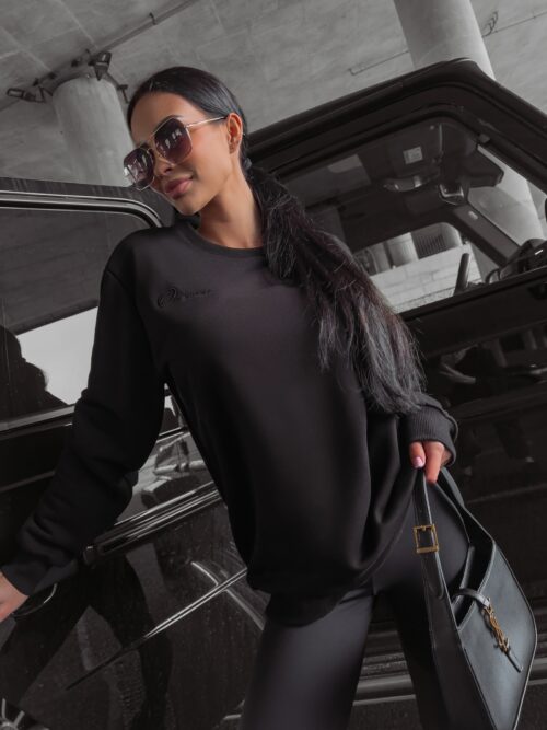 Bluza dresowa gładka Betsy Ola Voga czarna