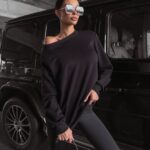 Bluza dresowa gładka Betsy Ola Voga czarna