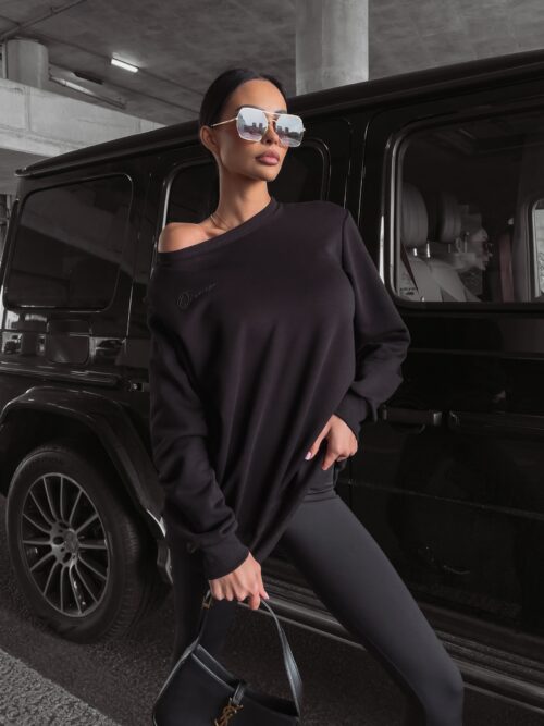 Bluza dresowa gładka Betsy Ola Voga czarna