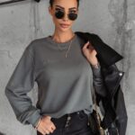 Bluza dresowa gładka Betsy Ola Voga szara